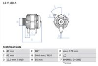 BOSCH 0986042081 - Alternador