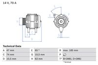 BOSCH 0986039220 - Alternador