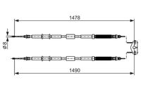 BOSCH 1987482282 - Lado de montaje: posterior<br>Número de piezas necesarias: 1<br>Tipo de freno: Discos<br>Longitud [mm]: 1453<br>Longitud 2 [mm]: 1468<br>