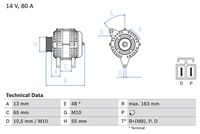 BOSCH 0986082710 - Alternador