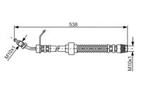 BOSCH 1987481151 - Lado de montaje: Eje delantero<br>Frenos: para vehículos con freno de disco en eje trasero<br>Lado de montaje: arriba<br>N.º de chasis (VIN) hasta: 3Y999999<br>N.º de chasis (VIN) hasta: 3V999999<br>Longitud [mm]: 460<br>Rosca exterior 2 [mm]: M10x1<br>Rosca interior 1 [mm]: M10x1<br>