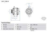 BOSCH 0986083570 - Alternador