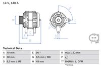 BOSCH 0 986 083 050 - Alternador