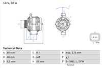 BOSCH 0986041850 - Alternador