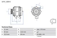 BOSCH 0986082220 - Alternador