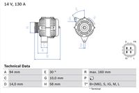 BOSCH 0986049221 - Alternador