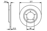 BOSCH 0986479487 - Espesor de disco de frenos [mm]: 13<br>Llanta, nº de taladros: 5<br>Espesor [mm]: 30<br>Diámetro exterior [mm]: 277<br>corona de agujeros - Ø [mm]: 118<br>Superficie: revestido<br>Tipo de disco de frenos: macizo<br>Lado de montaje: Eje delantero<br>Espesor mínimo [mm]: 10,5<br>Diámetro de centrado [mm]: 96<br>Peso [kg]: 5,020<br>