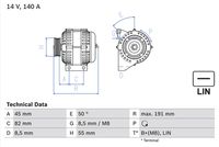 BOSCH 0986047380 - Alternador