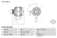 BOSCH 0986085170 - Alternador