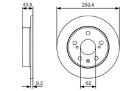 BOSCH 0986479C44 - Lado de montaje: Eje delantero<br>Diámetro exterior [mm]: 280<br>Espesor de disco de frenos [mm]: 22<br>Espesor mínimo [mm]: 20<br>Altura [mm]: 47<br>corona de agujeros - Ø [mm]: 114,3<br>Tipo de disco de frenos: ventilado<br>Diámetro de centrado [mm]: 62<br>Número de orificios: 5<br>Superficie: revestido<br>Procesamiento: altamente carbonizado<br>cumple norma ECE: ECE-R90<br>Diámetro de taladro hasta [mm]: 12,7<br>