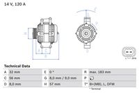 BOSCH 0 986 044 020 - Alternador