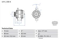 BOSCH 0986082590 - Alternador