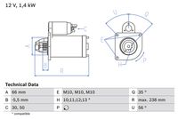 BOSCH 0 986 018 310 - Motor de arranque