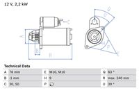 BOSCH 0986018910 - Motor de arranque