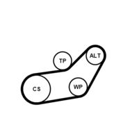 CONTINENTAL CTAM 6PK1045WP2 - Bomba de agua + kit de correa poli V