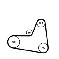 CONTINENTAL CTAM 6PK1045K2 - Juego de correas trapeciales poli V