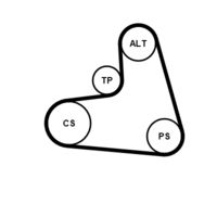 CONTINENTAL CTAM 6DPK1195K1 - Juego de correas trapeciales poli V