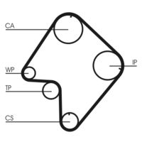 CONTINENTAL CTAM CT832 - Código de motor: R2<br>año construcción desde: 08/1999<br>año construcción hasta: 12/2001<br>Número de dientes: 162<br>Longitud [mm]: 1296<br>Ancho [mm]: 25<br>División dientes [mm]: 8<br>