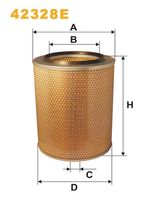 WIX FILTERS 42328E - Altura [mm]: 375<br>Tipo de filtro: Cartucho filtrante<br>Diámetro exterior [mm]: 158<br>Diámetro exterior 1 [mm]: 151<br>Diám. int. 1 [mm]: 138<br>Diám. int. 2[mm]: 17<br>