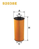 WIX FILTERS 92038E - Tipo de filtro: Cartucho filtrante<br>Altura [mm]: 210<br>Diámetro exterior [mm]: 83<br>Diámetro exterior 1 [mm]: 83<br>Diám. int. 1 [mm]: 28<br>Diám. int. 2[mm]: 39<br>