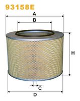 WIX FILTERS 93158E - para OE N°: 003 094 92 04<br>Altura [mm]: 261<br>Tipo de filtro: Cartucho filtrante<br>Diámetro exterior [mm]: 420<br>Diám. int. 1 [mm]: 254<br>Diám. int. 2[mm]: 11<br>