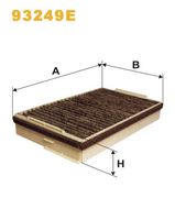 WIX FILTERS 93248E - Equipamiento de vehículo: para vehículos con/sin climatización<br>Cantidad: 1<br>Tipo de filtro: Filtro de carbón activado<br>Longitud [mm]: 261<br>Ancho [mm]: 162<br>Altura [mm]: 45<br>