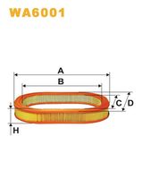 WIX FILTERS WA6001 - Ancho int. [mm]: 213<br>Altura [mm]: 58<br>Tipo de filtro: Cartucho filtrante<br>Diámetro exterior [mm]: 380<br>Diámetro exterior 1 [mm]: 275<br>Diám. int. 1 [mm]: 318<br>Diám. int. 2[mm]: 318<br>