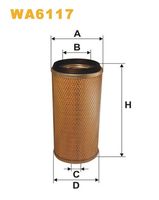 WIX FILTERS WA6117 - Altura [mm]: 292<br>Tipo de filtro: Cartucho filtrante<br>Diámetro exterior [mm]: 138<br>Diámetro exterior 1 [mm]: 163<br>Diám. int. 1 [mm]: 72<br>