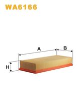 WIX FILTERS WA6166 - Tipo de filtro: Cartucho filtrante<br>Longitud [mm]: 334<br>Ancho [mm]: 134<br>Altura [mm]: 59<br>