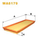 WIX FILTERS WA6179 - Longitud [mm]: 436<br>Ancho [mm]: 156<br>Altura [mm]: 29<br>Tipo de filtro: Cartucho filtrante<br>