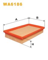 WIX FILTERS WA6186 - año construcción desde: 01/1992<br>Tipo de filtro: Cartucho filtrante<br>Longitud [mm]: 225<br>Ancho [mm]: 135<br>Altura [mm]: 41<br>