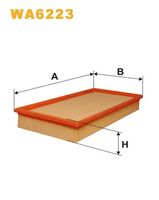 WIX FILTERS WA6223 - Código de motor: XU10J2TE<br>Tipo de filtro: Cartucho filtrante<br>Longitud [mm]: 341<br>Ancho [mm]: 176<br>Altura [mm]: 50<br>