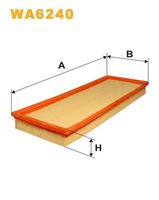 WIX FILTERS WA6240 - Tipo de filtro: Cartucho filtrante<br>Longitud [mm]: 397<br>Ancho [mm]: 150<br>Altura [mm]: 41<br>