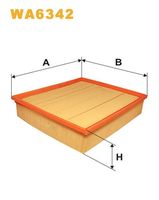 WIX FILTERS WA6342 - Código de motor: 601.943<br>Tipo de filtro: Cartucho filtrante<br>Longitud [mm]: 315<br>Ancho [mm]: 275<br>Altura [mm]: 70<br>