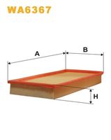 WIX FILTERS WA6367 - N.º de chasis (VIN) desde: 190625<br>Tipo de filtro: Cartucho filtrante<br>Longitud [mm]: 342<br>Ancho [mm]: 170<br>Altura [mm]: 45<br>