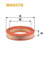 WIX FILTERS WA6376 - N.º de chasis (VIN) desde: 866 2326 535<br>Sistema de escape: con colector de admisión calentado por agua<br>Tipo de filtro: Cartucho filtrante<br>Altura [mm]: 48<br>Diámetro exterior [mm]: 234<br>Diámetro interior [mm]: 176<br>