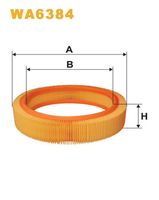 WIX FILTERS WA6384 - Tipo de filtro: Cartucho filtrante<br>Altura [mm]: 53<br>Diámetro exterior [mm]: 262<br>Diámetro interior [mm]: 204<br>Peso [kg]: 0,219<br>