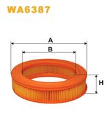 WIX FILTERS WA6387 - Altura [mm]: 51<br>Tipo de filtro: Cartucho filtrante<br>Diámetro exterior [mm]: 202<br>Diám. int. 1 [mm]: 146<br>Diám. int. 2[mm]: 146<br>