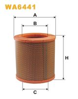 WIX FILTERS WA6441 - Tipo de filtro: Cartucho filtrante<br>Altura [mm]: 178<br>Diámetro exterior [mm]: 159<br>Diámetro interior [mm]: 99<br>Diám. int. 1 [mm]: 99<br>