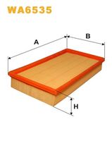 WIX FILTERS WA6535 - año construcción hasta: 08/2004<br>Código de motor: EDDA,EDDB,EDDC,EDDF<br>Tipo de filtro: Cartucho filtrante<br>Longitud [mm]: 265<br>Ancho [mm]: 147<br>Altura [mm]: 47<br>