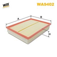 WIX FILTERS WA9402 - Tipo de filtro: Cartucho filtrante<br>Longitud [mm]: 290<br>Ancho [mm]: 207<br>Altura [mm]: 42<br>SVHC: No existen sustancias SVHC<br>