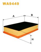 WIX FILTERS WA9449 - Tipo de filtro: Cartucho filtrante<br>Longitud [mm]: 312<br>Ancho [mm]: 189<br>Altura [mm]: 63<br>SVHC: No existen sustancias SVHC<br>