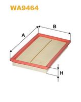 WIX FILTERS WA9464 - Tipo de filtro: Cartucho filtrante<br>Longitud [mm]: 283<br>Ancho [mm]: 168<br>Altura [mm]: 33<br>