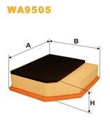 WIX FILTERS WA9505 - N.º de chasis (VIN) hasta: 256550<br>Tipo de filtro: Cartucho filtrante<br>Longitud [mm]: 328<br>Ancho [mm]: 216<br>Altura [mm]: 57<br>SVHC: No existen sustancias SVHC<br>