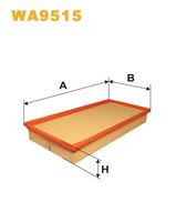 WIX FILTERS WA9515 - Número de piezas necesarias: 2<br>Artículo complementario / información complementaria 2: para ambiente con mucho polvo<br>Tipo de filtro: Cartucho filtrante<br>Longitud [mm]: 389<br>Ancho [mm]: 186<br>Altura [mm]: 63<br>