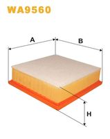 WIX FILTERS WA9560 - Tipo de filtro: Cartucho filtrante<br>Longitud [mm]: 213<br>Ancho [mm]: 203<br>Altura [mm]: 57<br>