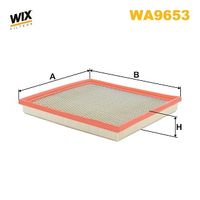 WIX FILTERS WA9653 - Tipo de filtro: Cartucho filtrante<br>Longitud [mm]: 267<br>Ancho [mm]: 262<br>Altura [mm]: 39<br>Peso [kg]: 0,382<br>