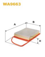 WIX FILTERS WA9663 - Tipo de filtro: Cartucho filtrante<br>Longitud [mm]: 346<br>Ancho [mm]: 206<br>Altura [mm]: 54<br>