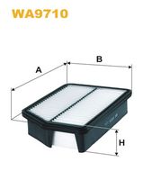 WIX FILTERS WA9710 - Tipo de filtro: Cartucho filtrante<br>Longitud [mm]: 260<br>Ancho [mm]: 164<br>Altura [mm]: 55<br>