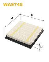 WIX FILTERS WA9745 - Tipo de filtro: Cartucho filtrante<br>Longitud [mm]: 235<br>Ancho [mm]: 228<br>Altura [mm]: 47<br>SVHC: No existen sustancias SVHC<br>